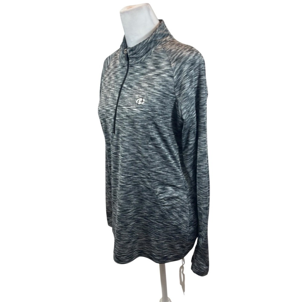 Ladies Sport Haley Brand Black and White 1/4 Zip Pull Over Oakmont CC Logo Small